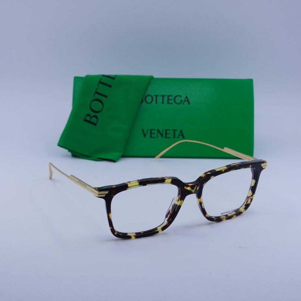 Bottega Veneta BV1009O 003 Square Eyeglasses 54mm – Havana/Gold